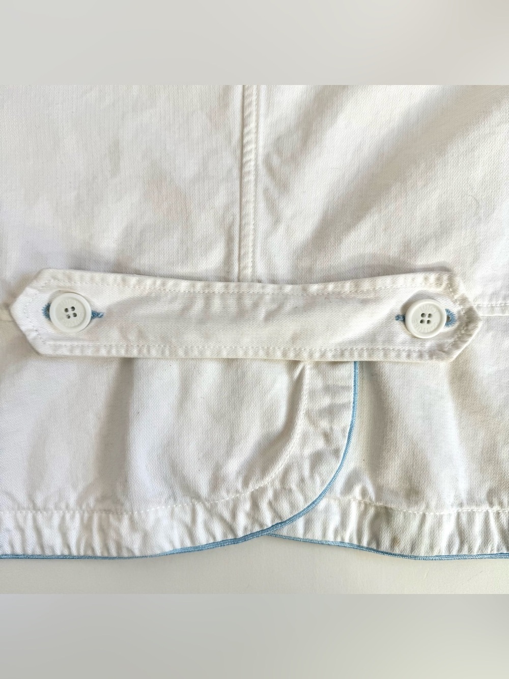 Y2K VINTAGE JUICY COUTURE JEANS White Twill Blue Piping Blazer Jacket Size XL - Picture 9 of 15
